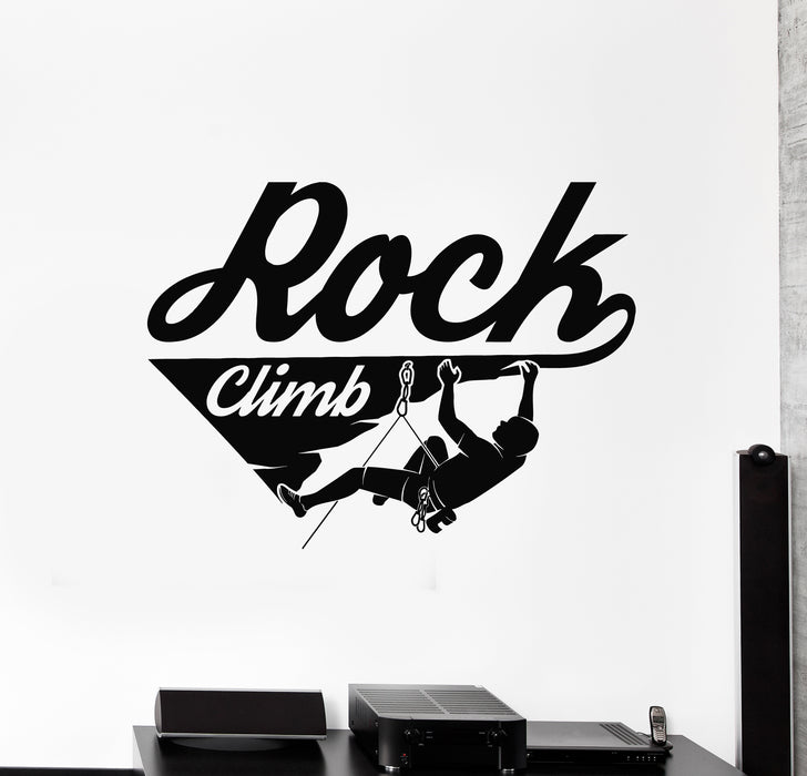 Vinyl Wall Decal Extreme Sport Rock Climbing Climber Mountains Stickers Mural (g6965)