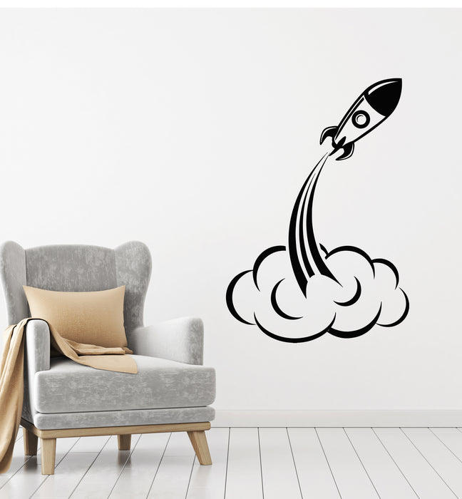 Vinyl Wall Decal Nursery Children's Room Rocket Space Astronaut Stickers Mural (g3753)