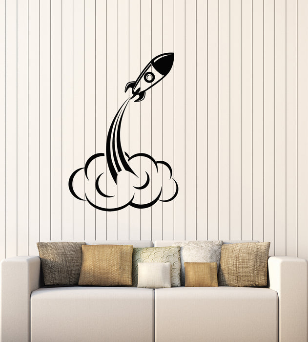 Vinyl Wall Decal Nursery Children's Room Rocket Space Astronaut Stickers Mural (g3753)