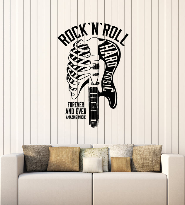 Vinyl Wall Decal Phrase Guitar Rock And Roll Amazing Music Teen Room Stickers Mural (g3626)