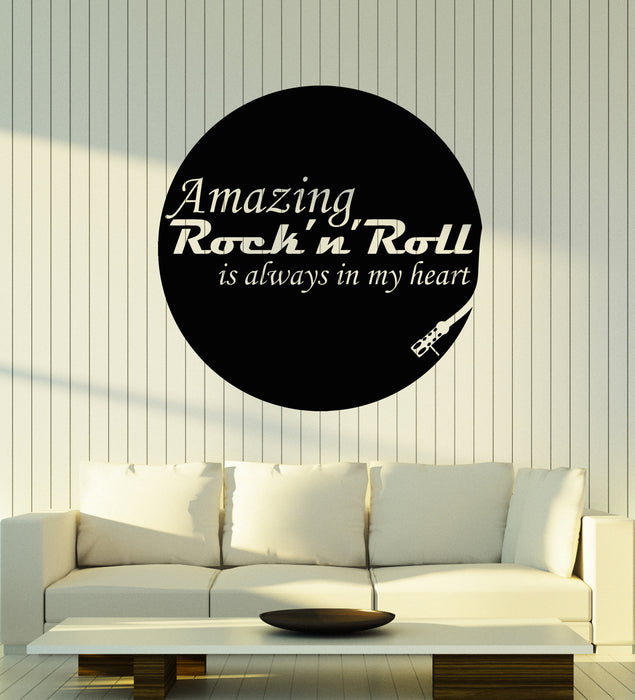 Vinyl Wall Decal Words Amazing Rock&Roll Forever Rock Music Stickers Mural (g4178)