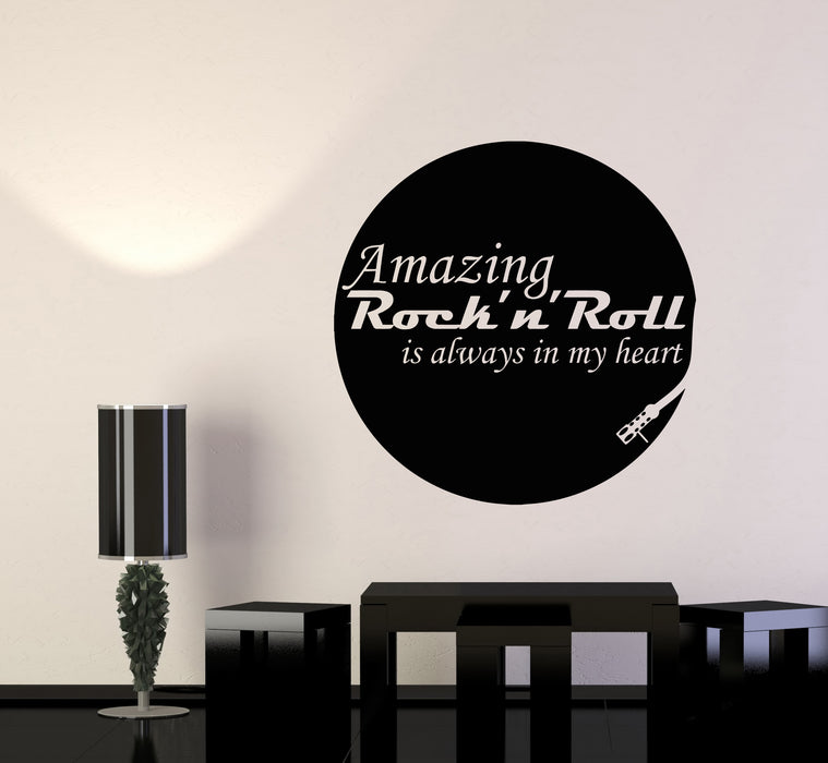 Vinyl Wall Decal Words Amazing Rock&Roll Forever Rock Music Stickers Mural (g4178)