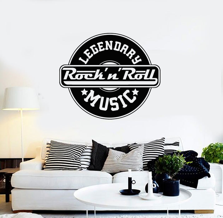 Vinyl Wall Decal Words Rock&Roll Musician Legendary Rock Music Stickers Mural (g4182)