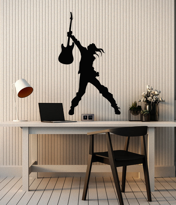 Vinyl Wall Decal Music Shop Musical Instrument Guitar Rock Stars Stickers Mural (g7823)