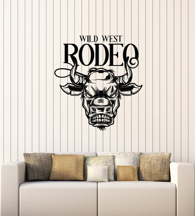 Vinyl Wall Decal Bull Animal Bullfighting Wild West Rodeo Stickers Mural (g4262)