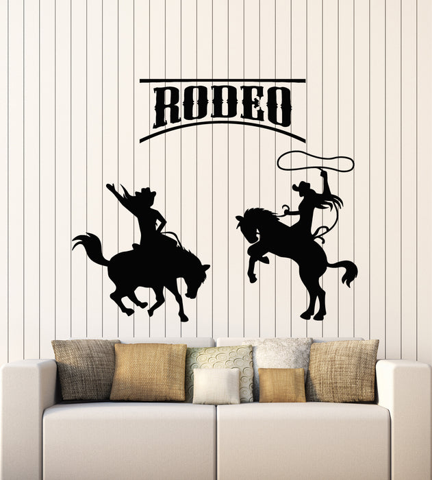 Vinyl Wall Decal Rodeo Cowgirls Lasso Wild West Ranch Texas Stickers Mural (g5061)