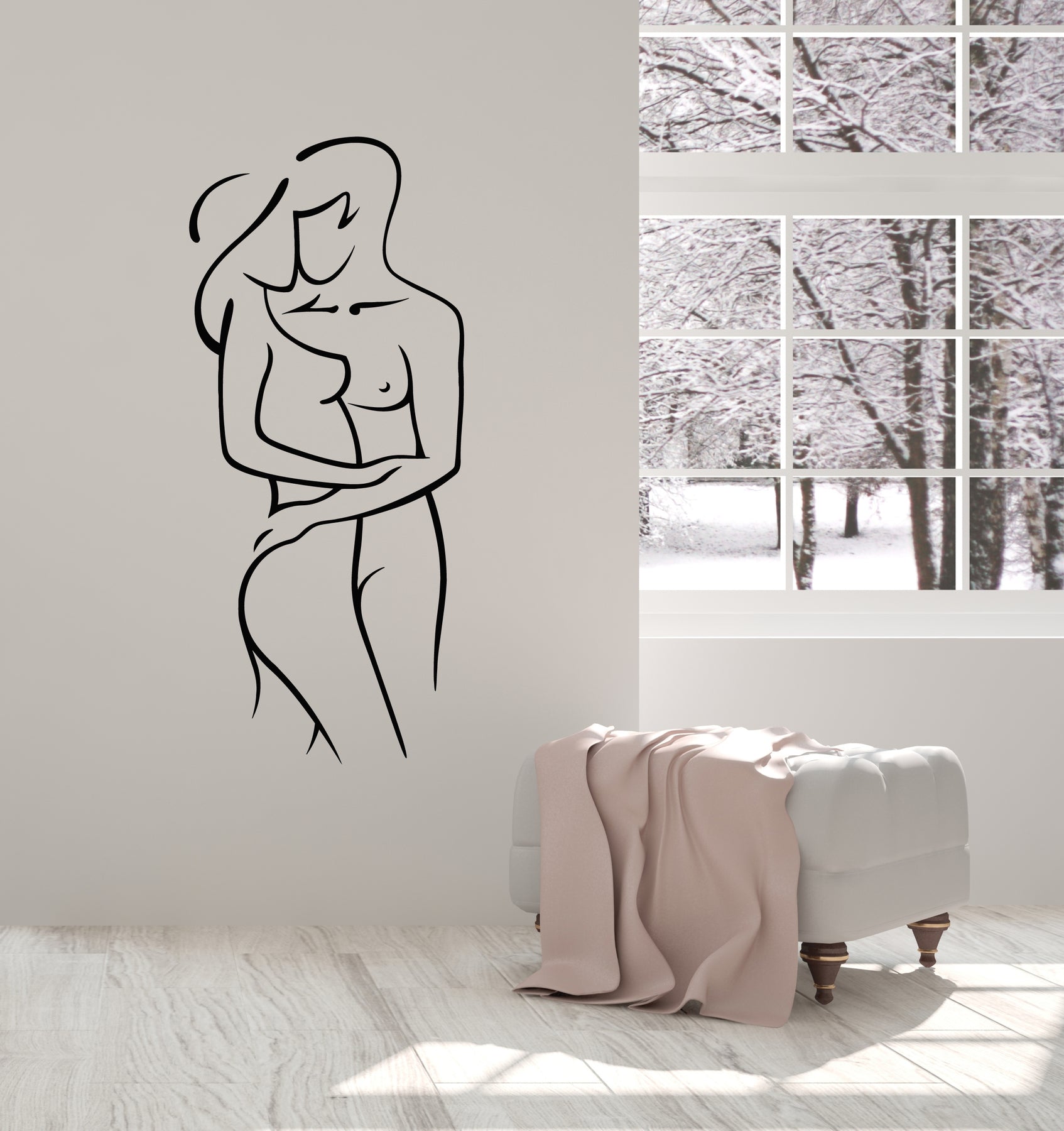 Vinyl Wall Decal Love Couple Sex Shop Naked Woman Man Romance Art Stic — Wallstickers4you