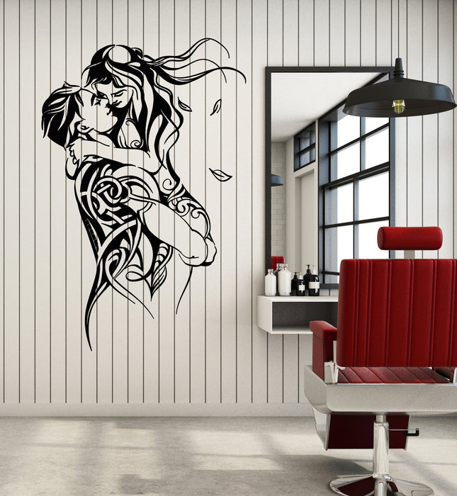 Vinyl Wall Decal Abstract Couple In Love Romance Bedroom Art Stickers Mural (g6864)