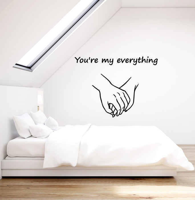 Vinyl Wall Decal Romantic Quote Hands Love Couple Bedroom Home Decor Stickers Mural (ig5603)
