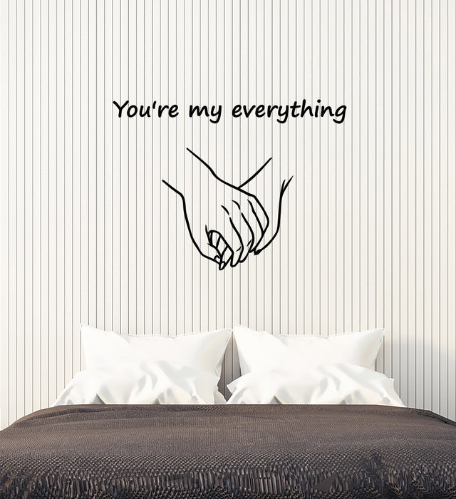 Vinyl Wall Decal Romantic Quote Hands Love Couple Bedroom Home Decor Stickers Mural (ig5603)