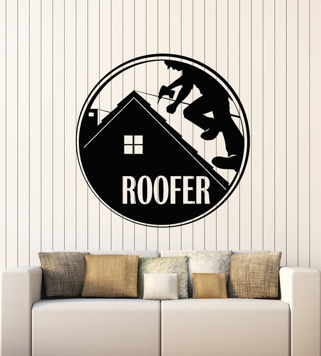 Vinyl Wall Decal Roofer Master Builder Worker Interior Stickers Mural (g6713)