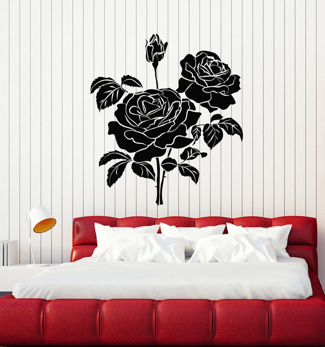 Vinyl Wall Decal Bud Roses Bouquet Flowers Garden Home Interior Stickers Mural (g2546)
