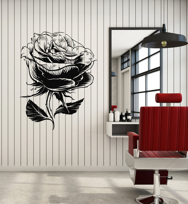 Vinyl Wall Decal Rose Bud Gorgeous Flower Shop Floral Art Stickers Mural (g4624)