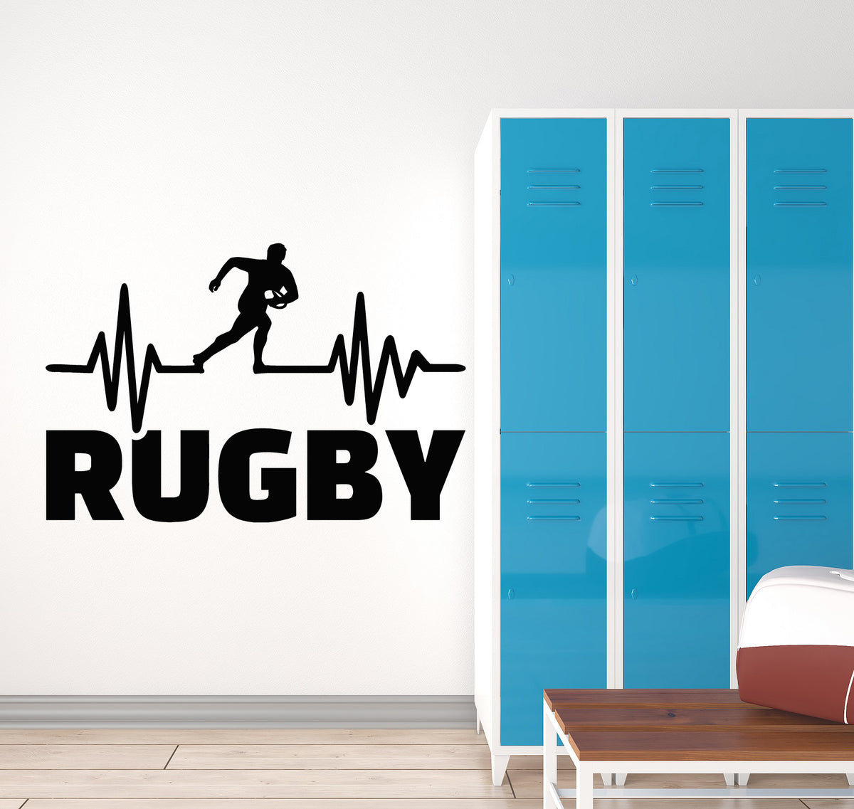 Shell Rugby Stickers Vinyl Wall Decal Rugby Tough Game Player Sport For Man Stickers Mural ...