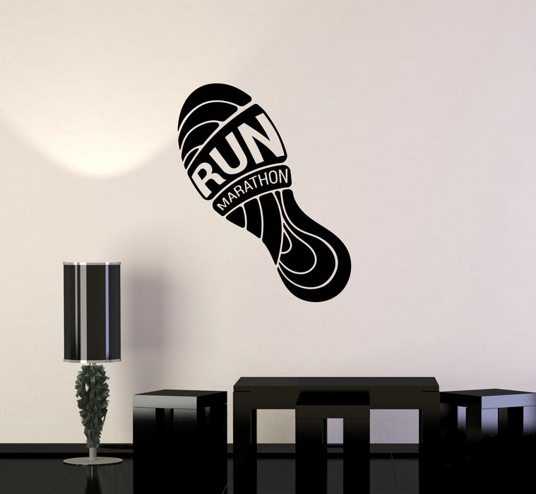 Виниловые наклейки на стену Бег Марафон Бег Декор Беговая комната Искусство Наклейки Фреска (ig5577)