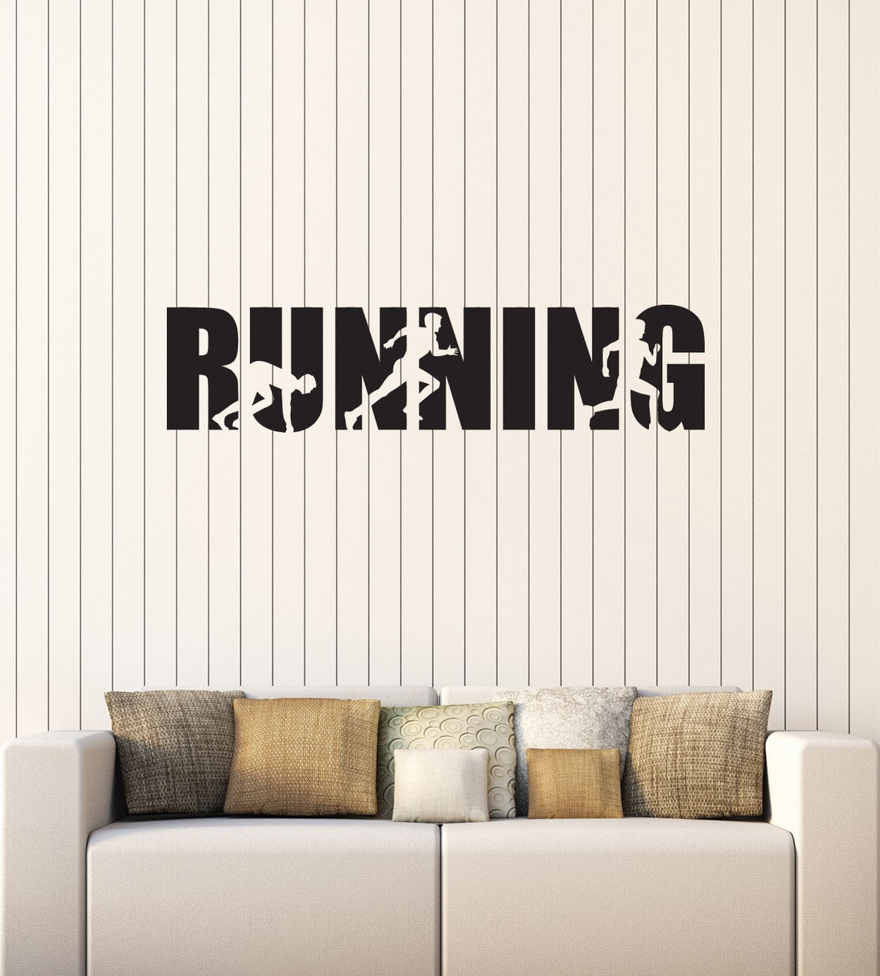 Vinyl Wall Decal Running Word Lettering Runner Room Art Run Stickers M ...