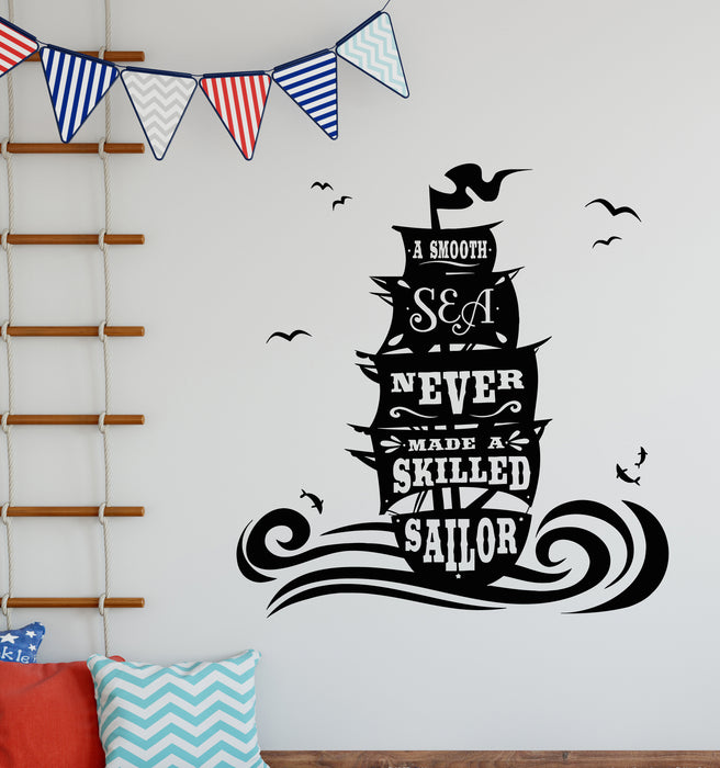 Vinyl Wall Decal Sea Ship Interior Sailor Phrase Marine Decor Stickers Mural (g5327)