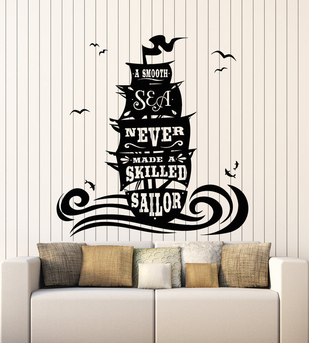 Vinyl Wall Decal Sea Ship Interior Sailor Phrase Marine Decor Stickers Mural (g5327)