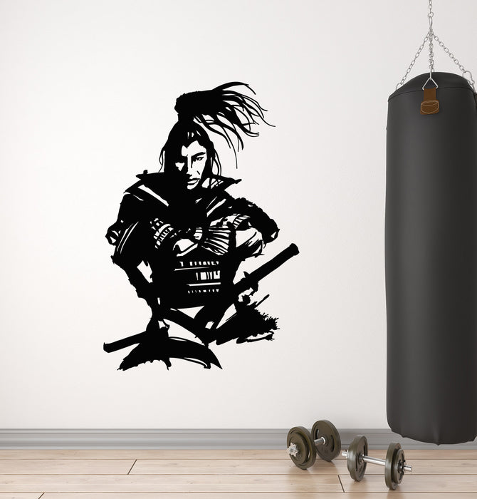 Vinyl Wall Decal Asian Warrior Japanese Samurai Fighter Stickers Mural (g4125)