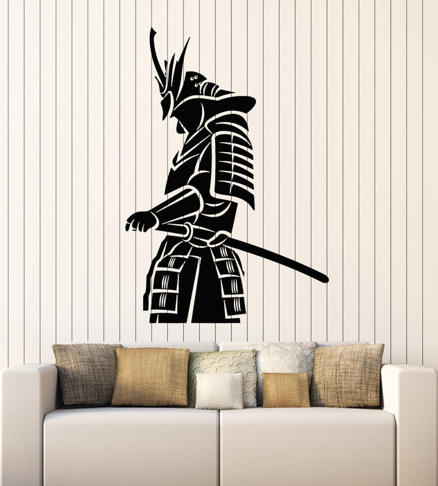 Vinyl Wall Decal Katana Asian Warrior Decor Helmet Japanese Samurai Stickers Mural (g6747)