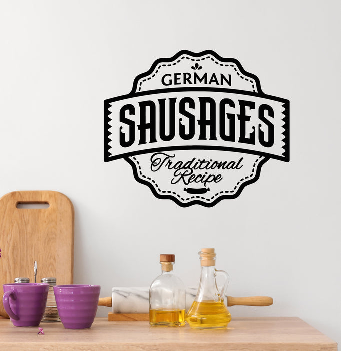 Vinyl Wall Decal Traditional Recipe Sausages Cooking Grill Bar Stickers Mural (g6859)