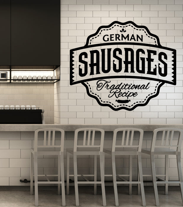 Vinyl Wall Decal Traditional Recipe Sausages Cooking Grill Bar Stickers Mural (g6859)