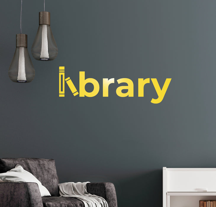 Vinyl Wall Decal Library Words Reading Room Corner Books Stickers ig6027 (22.5 in X 7.5 in)