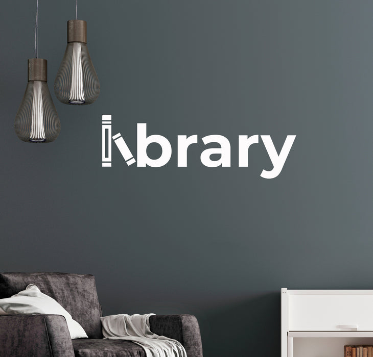 Vinyl Wall Decal Library Words Reading Room Corner Books Stickers ig6027 (22.5 in X 7.5 in)