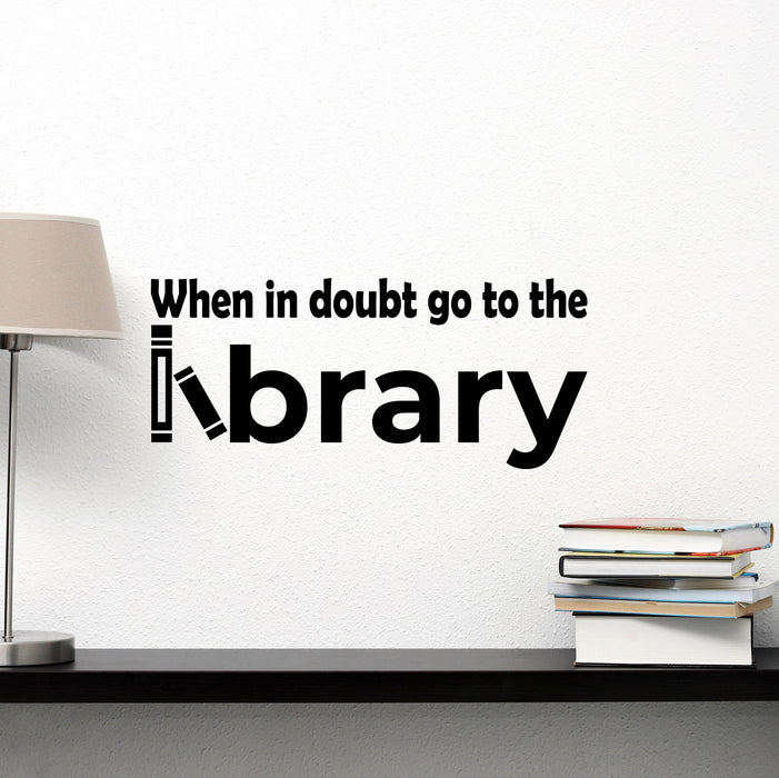 Vinyl Wall Decal Library Quote Saying Phrase Words School Decoration Idea Stickers ig6239 (22.5 in X 10 in)