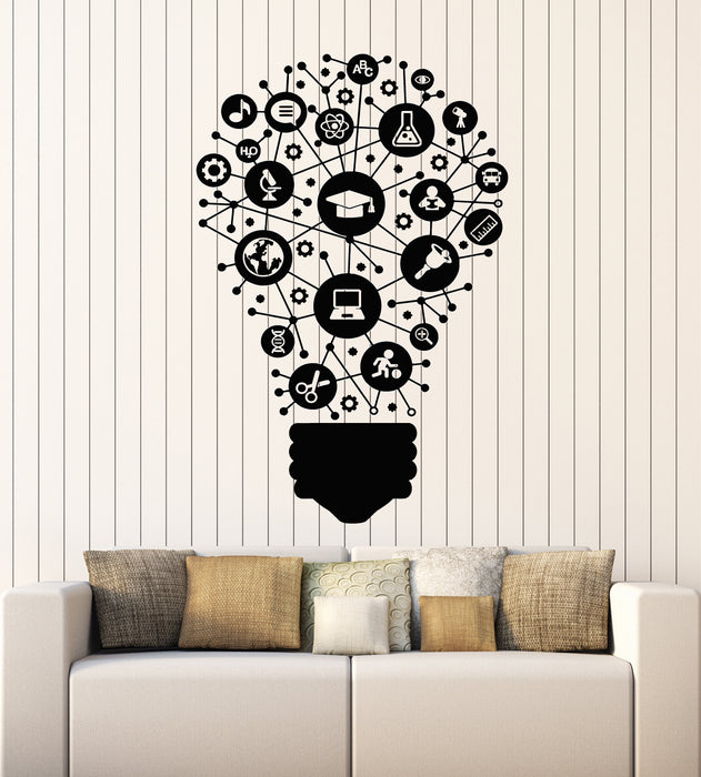 Vinyl Wall Decal Science School Study Lamp Idea Lightbulb Teen Room Stickers Mural (g1452)