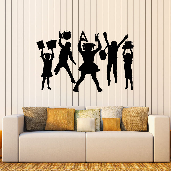 Vinyl Wall Decal Children Jumping School Study Kids Nursery Room Stickers Mural (g8264)