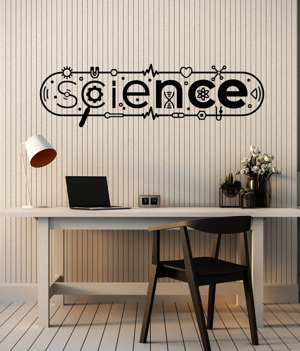 Vinyl Wall Decal Science Lab Words Symbols Genius Teen Room Stickers Mural (g1801)