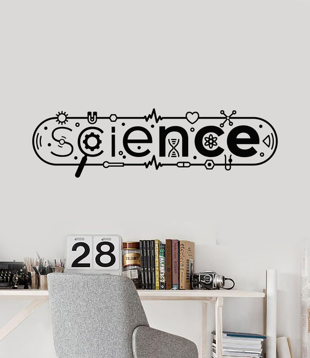 Vinyl Wall Decal Science Lab Words Symbols Genius Teen Room Stickers Mural (g1801)