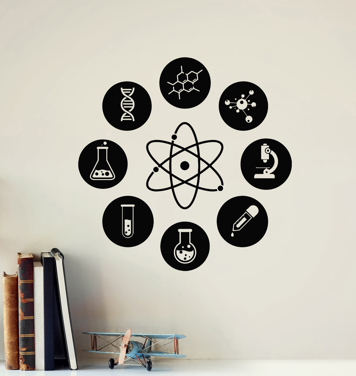 Vinyl Wall Decal Science Atom Electron Science Chemistry Nuclear Physi ...