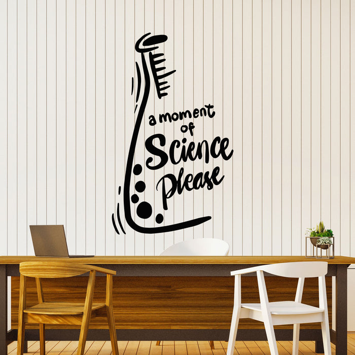 Vinyl Wall Decal Moment Of Science Please Mind Quote Classroom Stickers Mural (g8056)