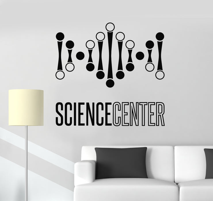Vinyl Wall Decal Science Center Spiral DNA Medicine Genetics Stickers Mural (g1751)