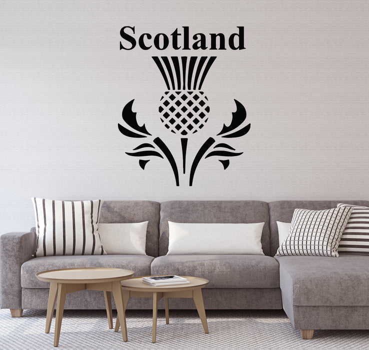 Vinyl Wall Decal Scotland Scottish Thistle Flower Symbol Stickers Living Room (ig3270)