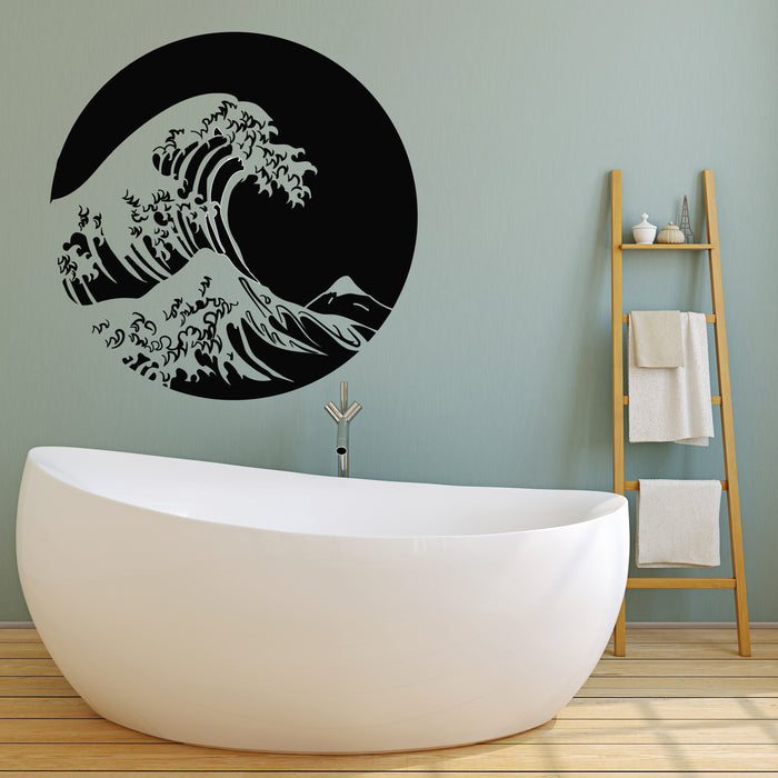 Vinyl Wall Decal Sea Waves Ocean Marine Style Bathroom Art Stickers Mural (g1831)
