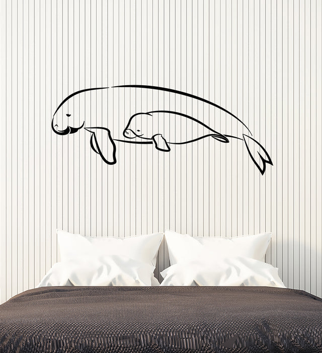 Vinyl Wall Decal Sea Animals Whales Children Room Water World Stickers Mural (g7555)