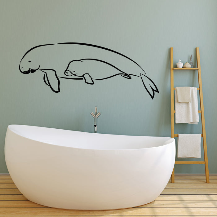 Vinyl Wall Decal Sea Animals Whales Children Room Water World Stickers Mural (g7555)