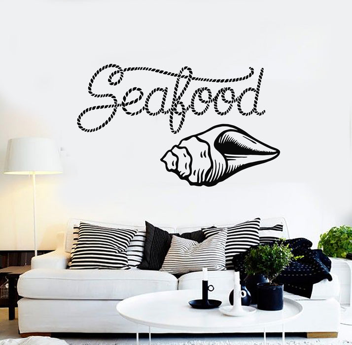 Vinyl Wall Decal Seafood Restaurant Seashell Sea Ocean Beach Style Stickers Mural (g1973)