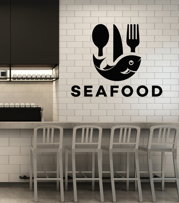 Vinyl Wall Decal Seafood Restaurant Fresh Fish Cafe Beach Bar Stickers Mural (g1995)