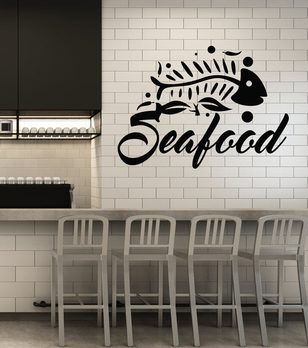 Vinyl Wall Decal Seafood Restaurant Fishing Store Marine Food Stickers Mural (g2035)