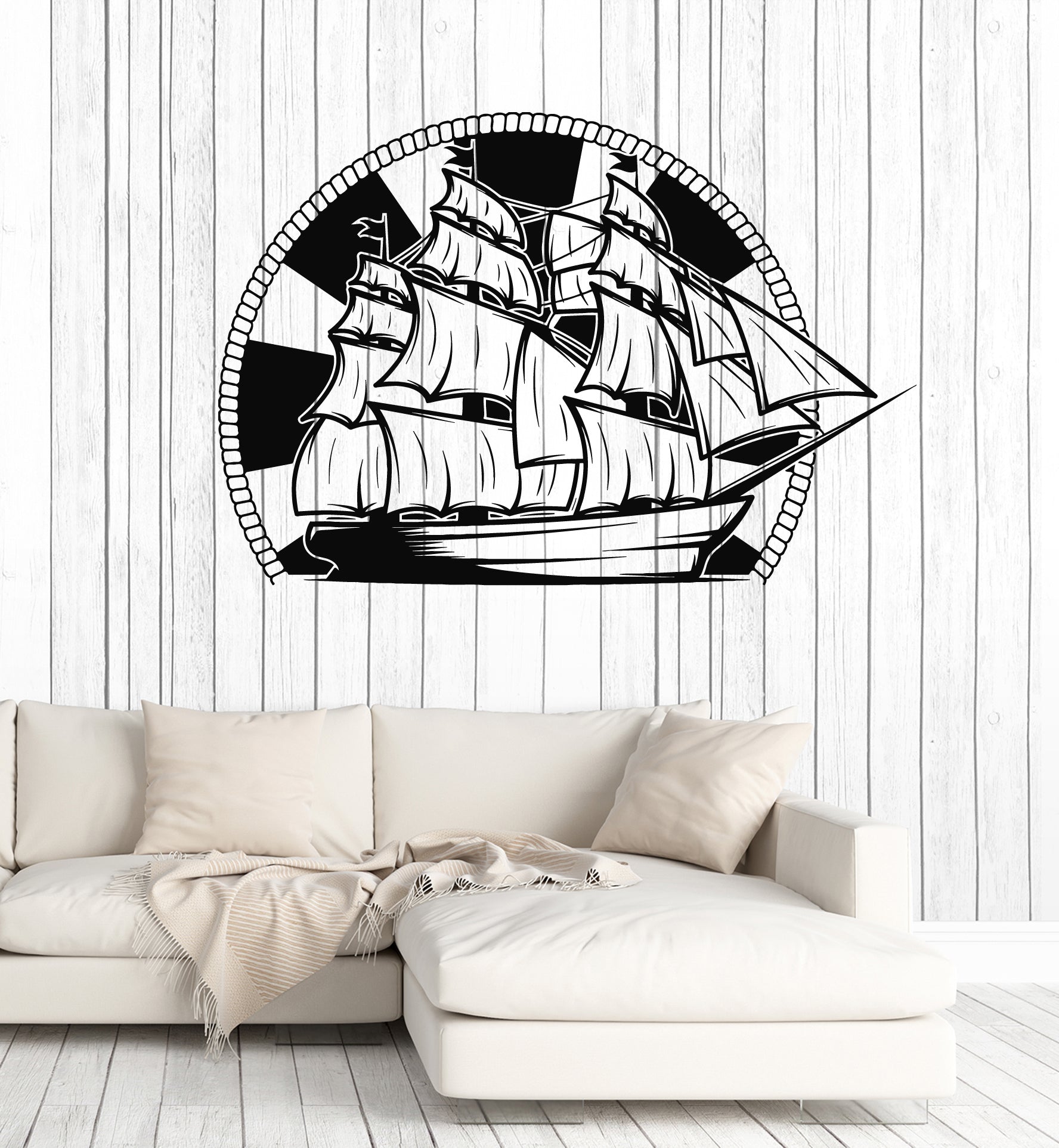 Vinyl Wall Decal Sea Ship Sailor Ocean Marine Nautical Decor Stickers ...