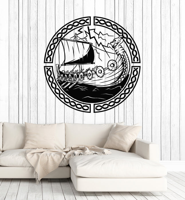 Vinyl Wall Decal Viking Drakkar Symbols Sea Ship Warriors Home Decor Stickers Mural (g7122)