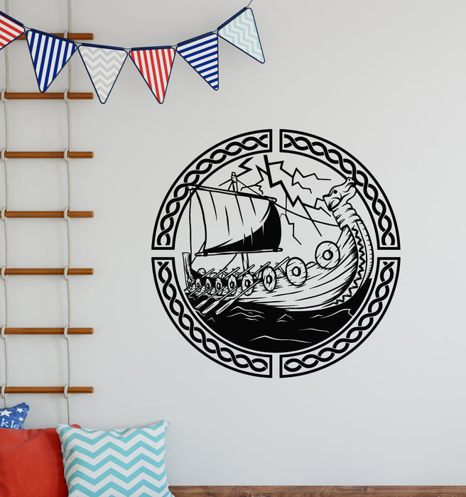 Vinyl Wall Decal Viking Drakkar Symbols Sea Ship Warriors Home Decor Stickers Mural (g7122)