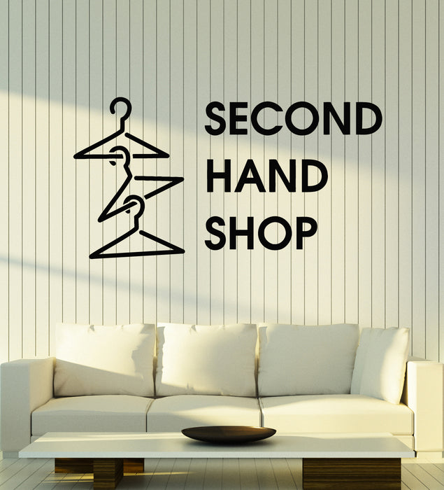 Vinyl Wall Decal Second Hand Shop Inscription Hangers Design Stickers Mural (g2868)