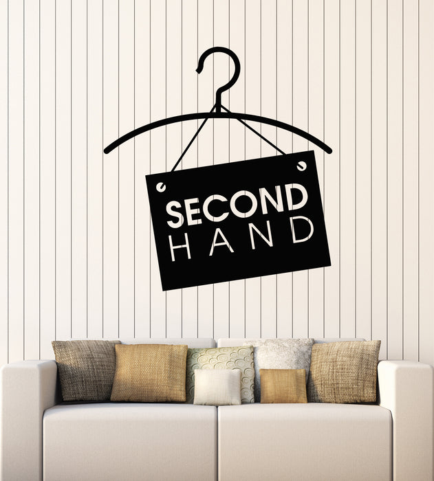 Vinyl Wall Decal Second Hand Hanger Clothing Store Decor Stickers Mural (g6693)