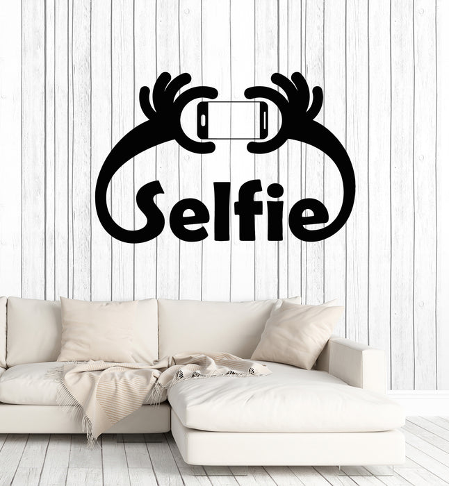 Vinyl Wall Decal Selfie Photo on Smart Phone Communication Stickers Mural (g5588)