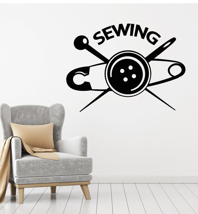 Vinyl Wall Decal Designer Clothing Sewing Tailor Atelier Button Stickers Mural (g2465)